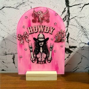 Pink Western Themed Decor Sign